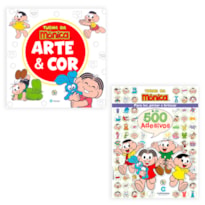 KIT ARTE E COR TURMA DA MÔNICA E 500 ADESIVOS TURMA DA MÔNICA