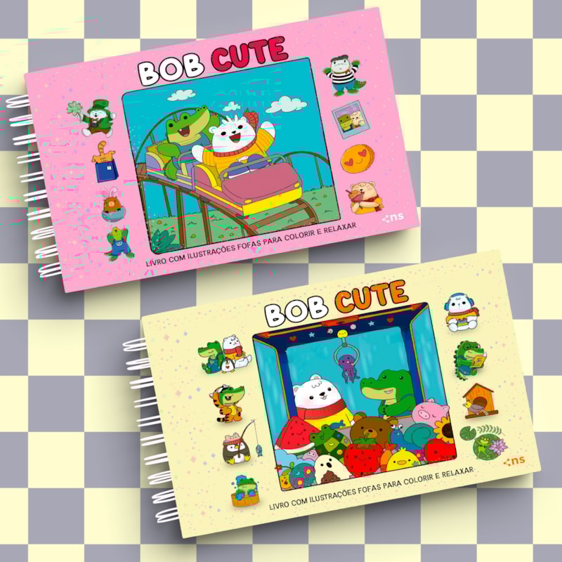 KIT BOB CUTE - CAPA DURA AMARELO + CAPA DURA ROSA