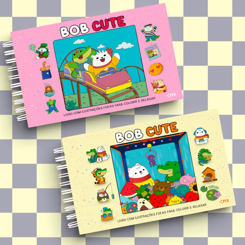 KIT BOB CUTE - CAPA DURA AMARELO + CAPA DURA ROSA