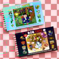 KIT BOB CUTE CAPA DURA - CAPA DURA AZUL + CAPA DURA PRETO: ACOMPANHA FOLHA DE ACETATO