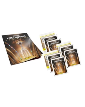 Kit c/ 1 álbum brochura + 6 envelopes de figurinhas da libertadores da América conmebol 2023