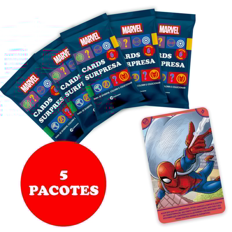 KIT CARDS MARVEL COM 5 PACOTES