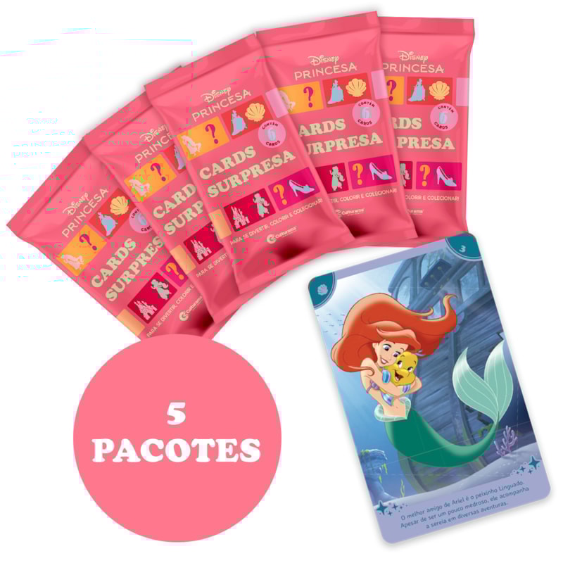 KIT CARDS PRINCESAS COM 5 PACOTES