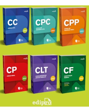 KIT COLEÇÃO LEGISLAÇÃO 2024 - CONSTITUIÇÃO FEDERAL 2024 + CLT 2024 + CÓDIGO CIVIL 2024 + CÓDIGO DE PROCESSO CIVIL 2024 + CÓDIGO PENAL 2024 + CÓDIGO DE PROCESSO PENAL 2024