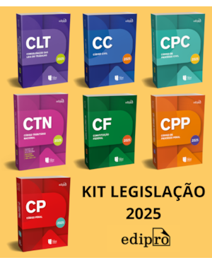 KIT COLEÇÃO LEGISLAÇÃO 2025 - CONSTITUIÇÃO FEDERAL 2025 + CLT 2025 + CÓDIGO CIVIL 2025 + CÓDIGO DE PROCESSO CIVIL 2025 + CÓDIGO PENAL 2025 + CÓDIGO DE PROCESSO PENAL 2025 + CÓDIGO TRIBUTÁRIO 2025