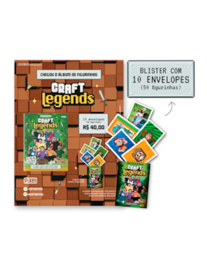 KIT DE 10 ENVELOPES COM 50 CROMOS - ÁLBUM OFICIAL CRAFT LEGENDS