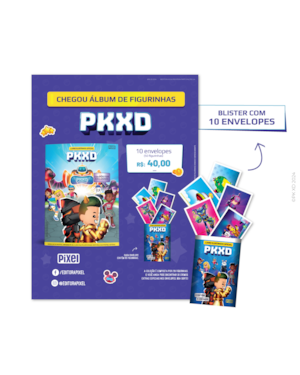 KIT DE 10 ENVELOPES COM 50 CROMOS DO LIVRO ILUSTRADO OFICIAL PK XD