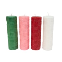 KIT DE VELAS PARA COROA DO ADVENTO FRISADA 22X7