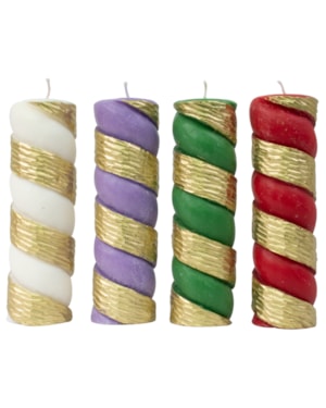 KIT DE VELAS PARA COROA DO ADVENTO TORNEADA 22X7