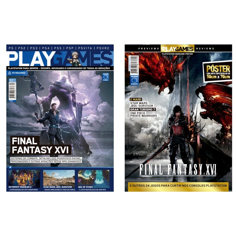 KIT DEFINITIVO FINAL FANTASY XVI: REVISTA PÔSTER + REVISTA PLAYGAMES