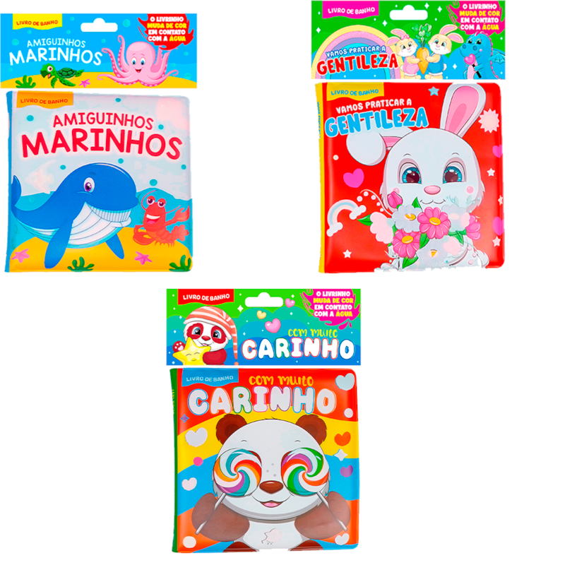 KIT DIVERSÃO NO BANHO - KIT COM 3 LIVRINHOS DE BANHO