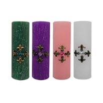 KIT DO ADVENTO ESPERANÇA OURO VELHO VERDE, ROXO, ROSA E BRANCO 30X7CM