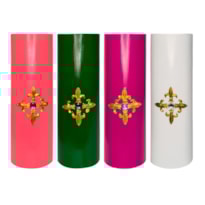 KIT DO ADVENTO FLOR DE LIZ VERDE, ROXO, ROSA E BRANCO 30X7CM