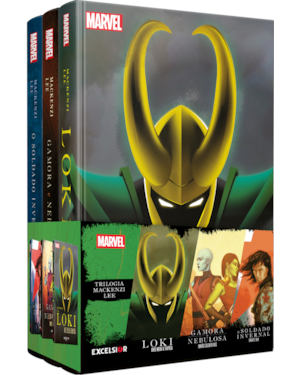 KIT ESPECIAL MARVEL - LOKI, SOLDADO INVERNAL E GAMORA & NEBULOSA: TRÊS LIVROS CAPA DURA: LOKI: ONDE MORA A TRAPAÇA + GAMORA & NEBULOSA: IRMÃS GUERREIRAS + O SOLDADO INVERNAL: FRENTE FRIA