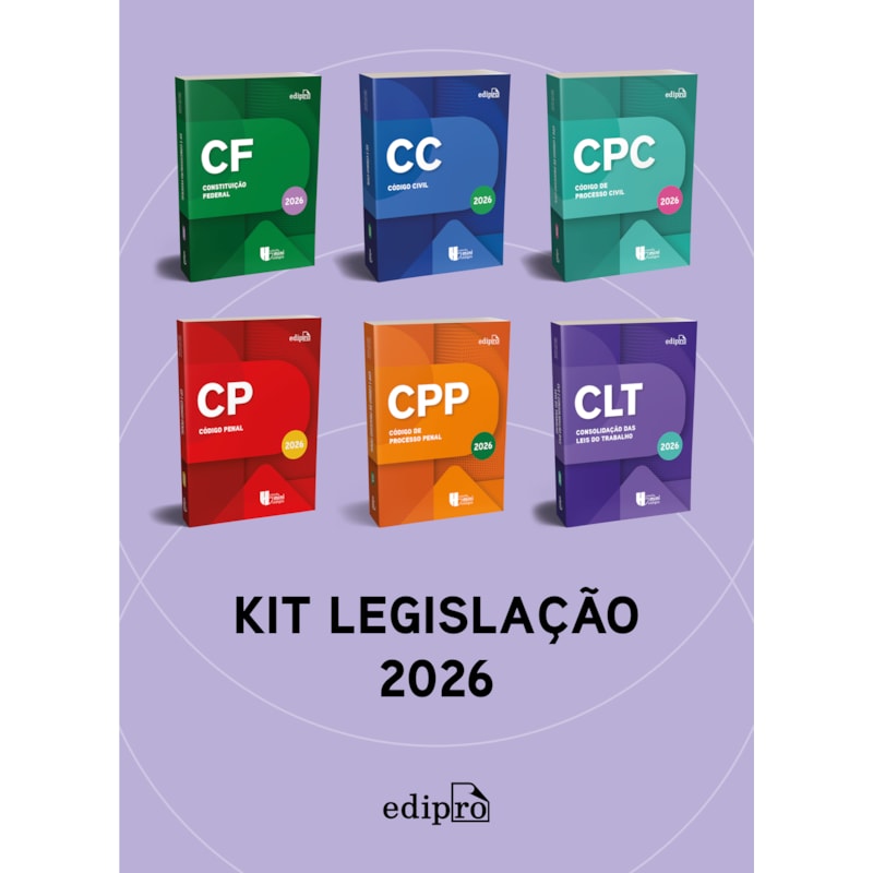 KIT LEGISLAÇÃO 2026 - CONSTITUIÇÃO FEDERAL 2026 + CLT 2026 + CÓDIGO CIVIL 2026 + CÓDIGO DE PROCESSO CIVIL 2026 + CÓDIGO PENAL 2026 + CÓDIGO DE PROCESSO PENAL 2026