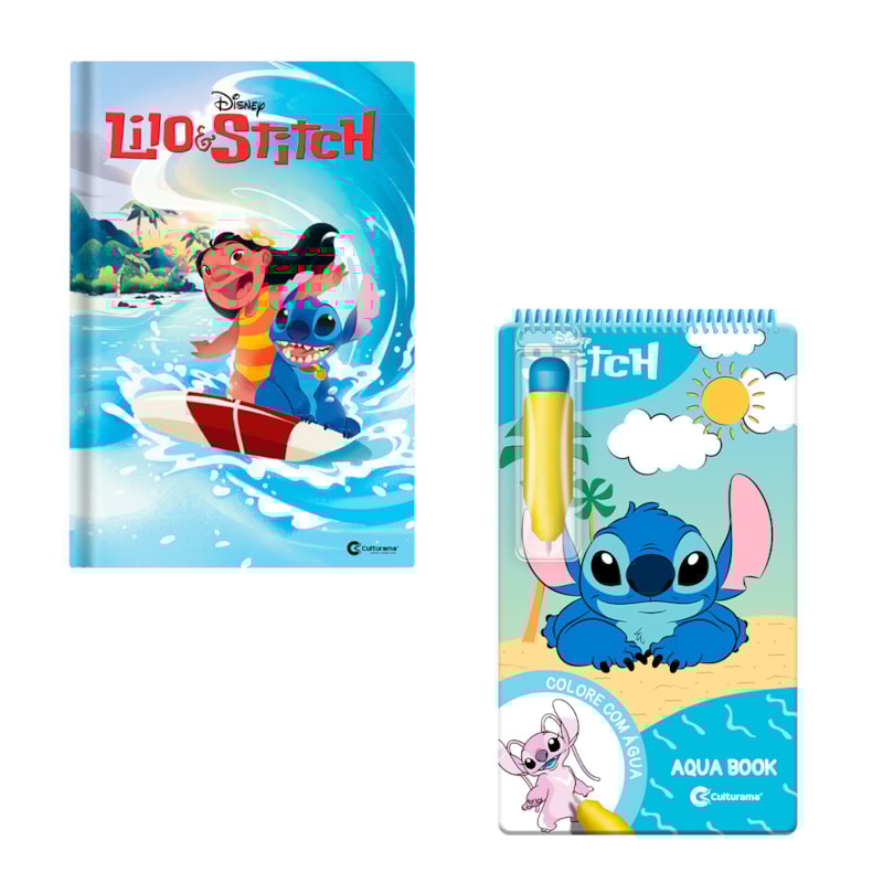 KIT LIVRO DE HISTÓRIAS LILO E STITCH E AQUA BOOK STITCH