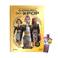 KIT LIVRO ILUSTRADO GUERREIRAS DO KPOP ÁLBUM DE FIGURINHAS - EDIÇÃO OFICIAL PREMIUM + 5 ENVELOPES: HUNTR/X VS SAJA BOYS - A BATALHA PELOS FÃS