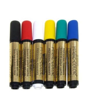 KIT MARCADOR PERMANENTE PROFISSIONAL C/ 06 CORES
