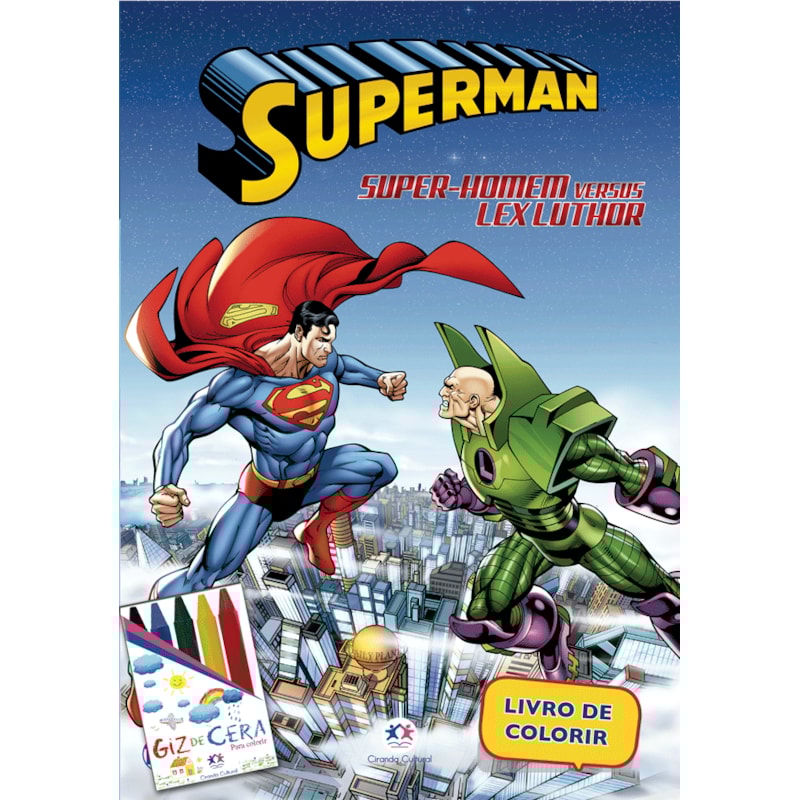 KIT MÉDIO + GIZ DE CERA (SEM SOLAPA) - SUPER-HOMEM