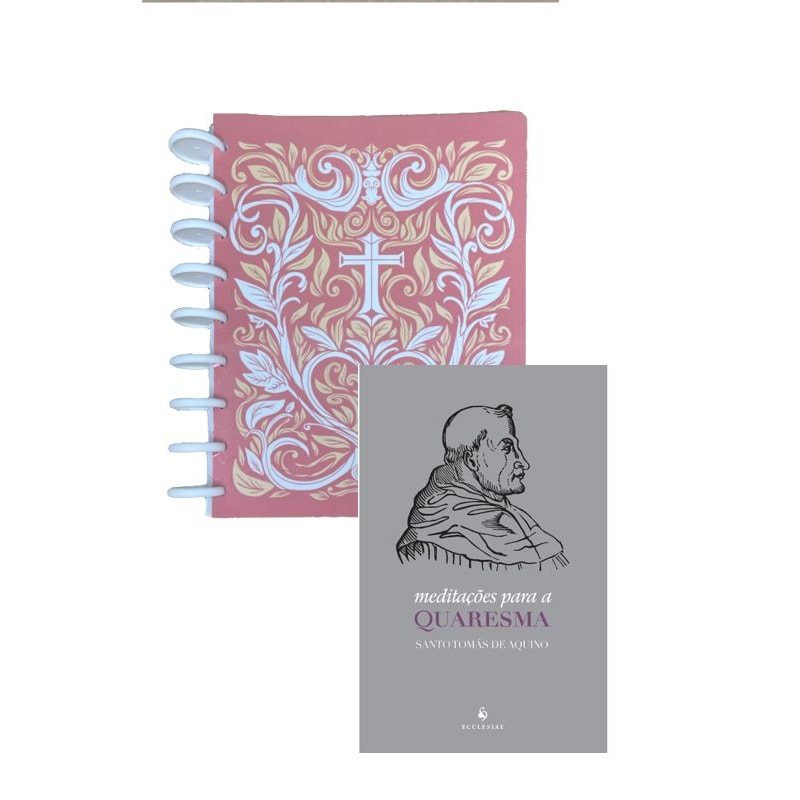 KIT PLANNER DA QUARESMA SANTO TOMÁS DE AQUINO- CAPA ROSA