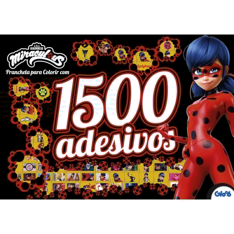 LADYBUG - PRANCHETA PARA COLORIR COM 1500 ADESIVOS