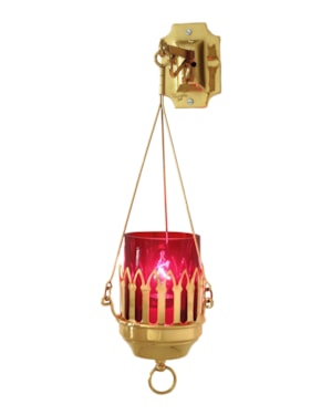 LAMPADA DO SANTISSIMO DOURADA - 25X8CM