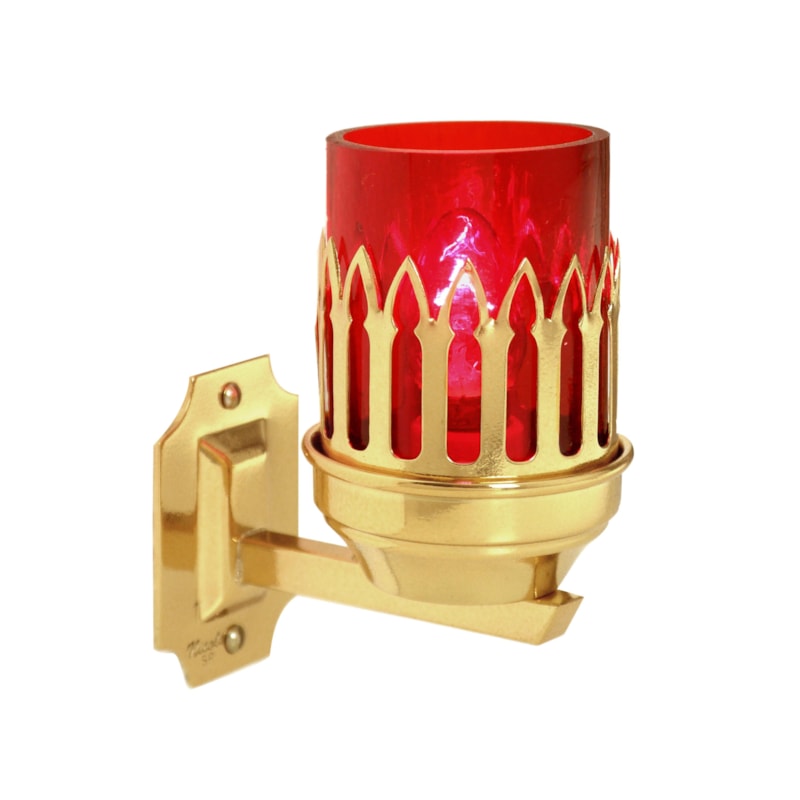 LAMPADA DO SANTISSIMO DOURADA DE PAREDE - 10X9CM