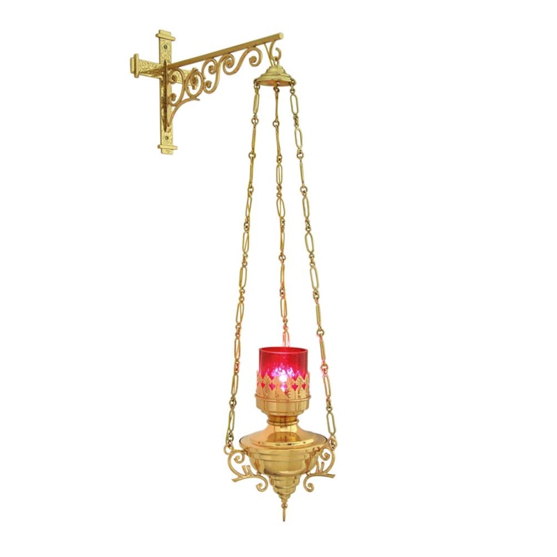 LAMPADA DO SANTISSIMO DOURADA PENSIL - 80X18CM