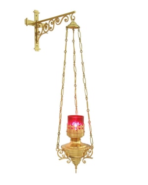 LAMPADA DO SANTISSIMO DOURADA PENSIL - 80X18CM