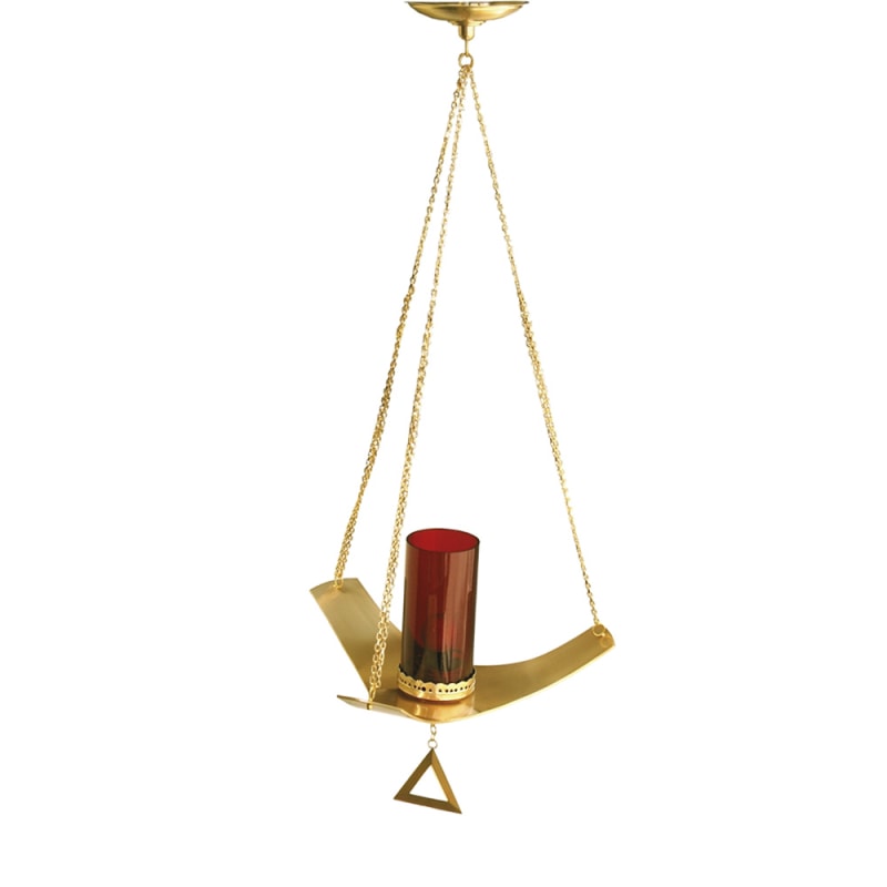 LÂMPADA PARA O SANTÍSSIMO TRINDADE 110CM DE ALTURA DOURADA