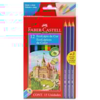 LÁPIS DE COR - 12 CORES - COM LÁPIS GRAFITE