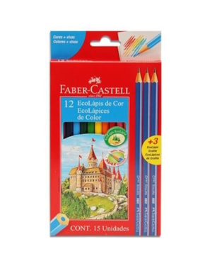 LÁPIS DE COR - 12 CORES - COM LÁPIS GRAFITE