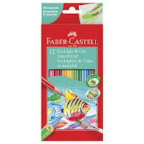 LÁPIS DE COR FABER CASTELL AQUARELÁVEL COM 12 CORES