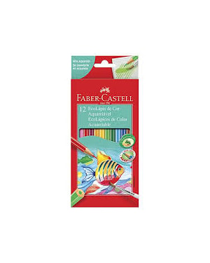 LÁPIS DE COR FABER CASTELL AQUARELÁVEL COM 12 CORES