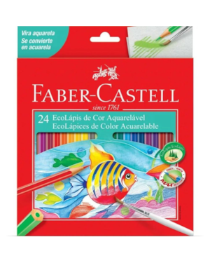 LÁPIS DE COR FABER CASTELL AQUARELAVEL COM 24 CORES