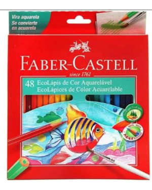 LÁPIS DE COR FABER CASTELL AQUARELÁVEL COM 48 CORES