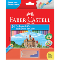 LÁPIS DE COR FABER CASTELL COM 24 CORES COM APONTADOR