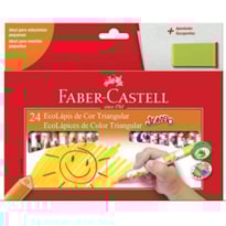 LÁPIS DE COR FABER CASTELL COM 24 CORES JUMBO TRIANGULAR COM APONTADOR