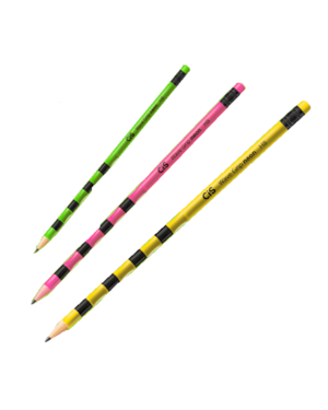 LÁPIS PRETO HB COM BORRACHA WAVE GRIP NEON ROSA