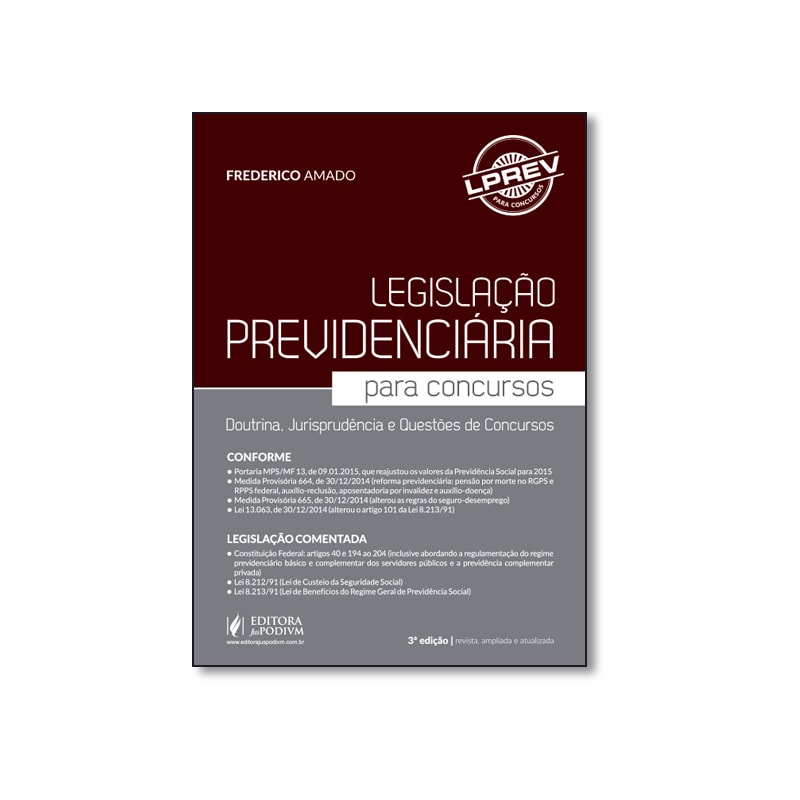 LEGISLACAO PREVIDENCIARIA PARA CONCURSOS - 3ª