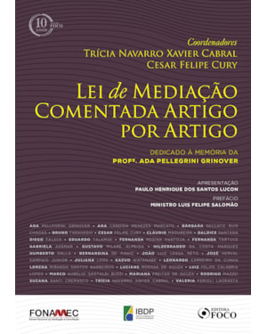 LEI DE MEDIAÇÃO COMENTADA ARTIGO POR ARTIGO - 1ª EDIÇÃO -2018