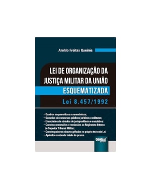 LEI DE ORGANIZAÇÃO DA JUSTIÇA MILITAR DA UNIÃO ESQUEMATIZADA - LEI 8.457/1992