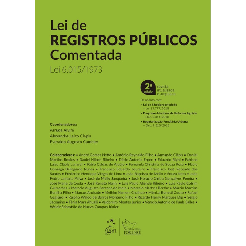 LEI DE REGISTROS PÚBLICOS COMENTADA - 2ª EDIÇÃO 2019