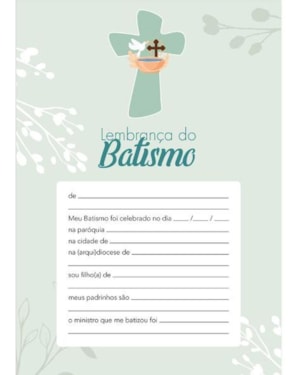 LEMBRANÇA DO BATISMO 1