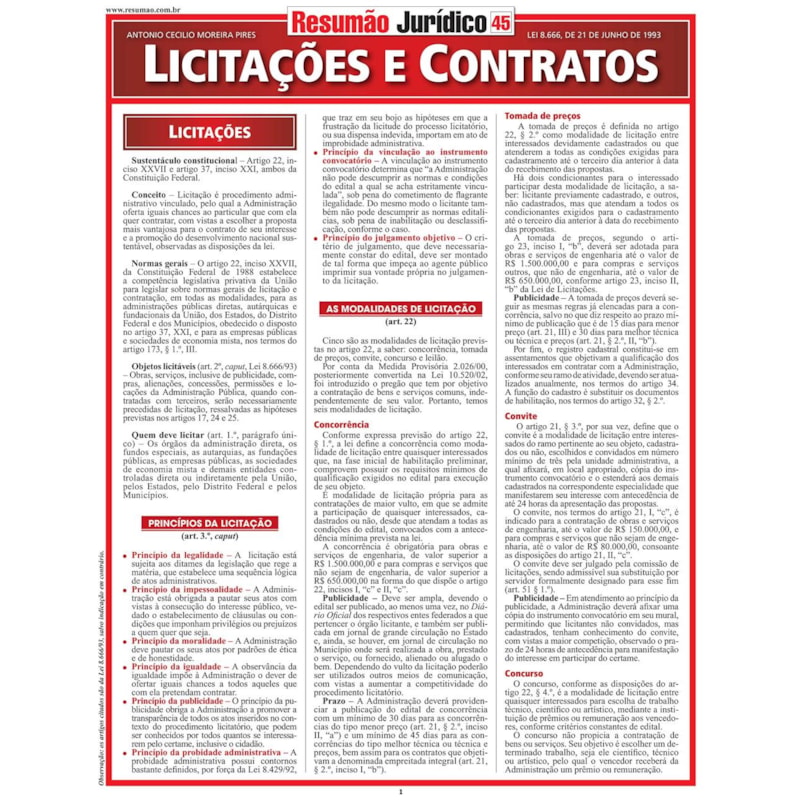 LICITACOES E CONTRATOS - 1
