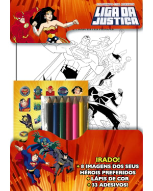 LIGA DA JUSTIÇA - COLORINDO COM ADESIVOS