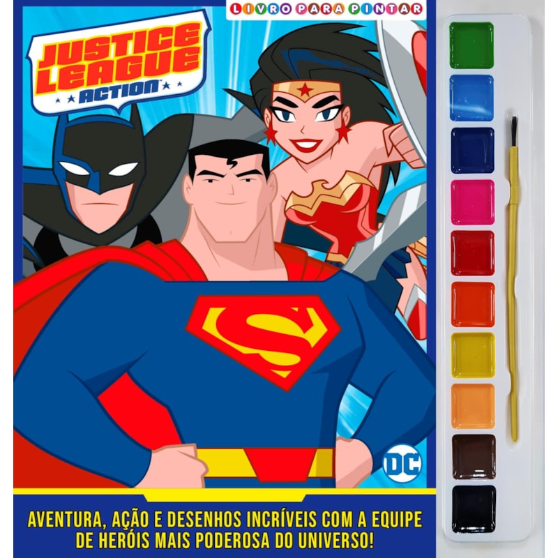 LIGA DA JUSTIÇA LIVRO PARA PINTAR COM AQUARELA