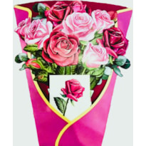 LIVRO CARTAO FLORES ROSA 3D
