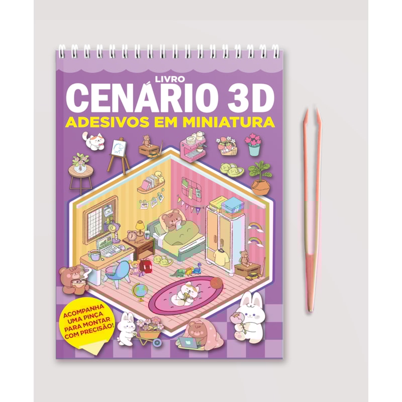 LIVRO CENÁRIO 3D - MONTE CENÁRIOS COM ADESIVOS EM MINIATURA