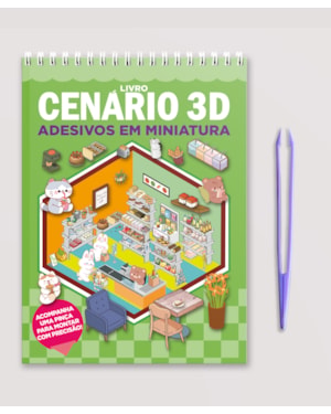 LIVRO CENÁRIO 3D - MONTE CENÁRIOS COM ADESIVOS EM MINIATURA